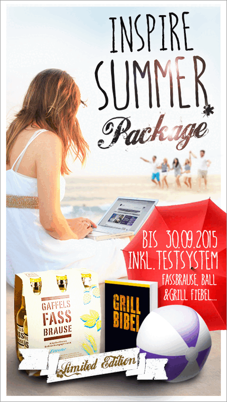 Inspire Summer Package testsystem, Fassbrause, Ball und Grill Fiebel